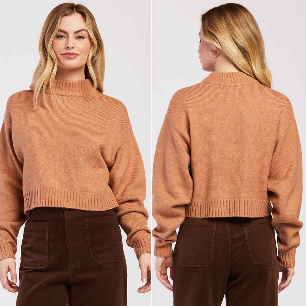 NWT | Velvet Heart | Whitley Cozy Cropped Sweater in Maple Sugar | Sz S